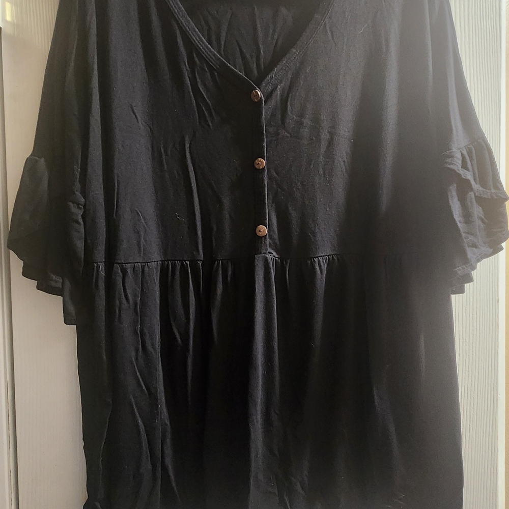 Black Button-Down Blouse
